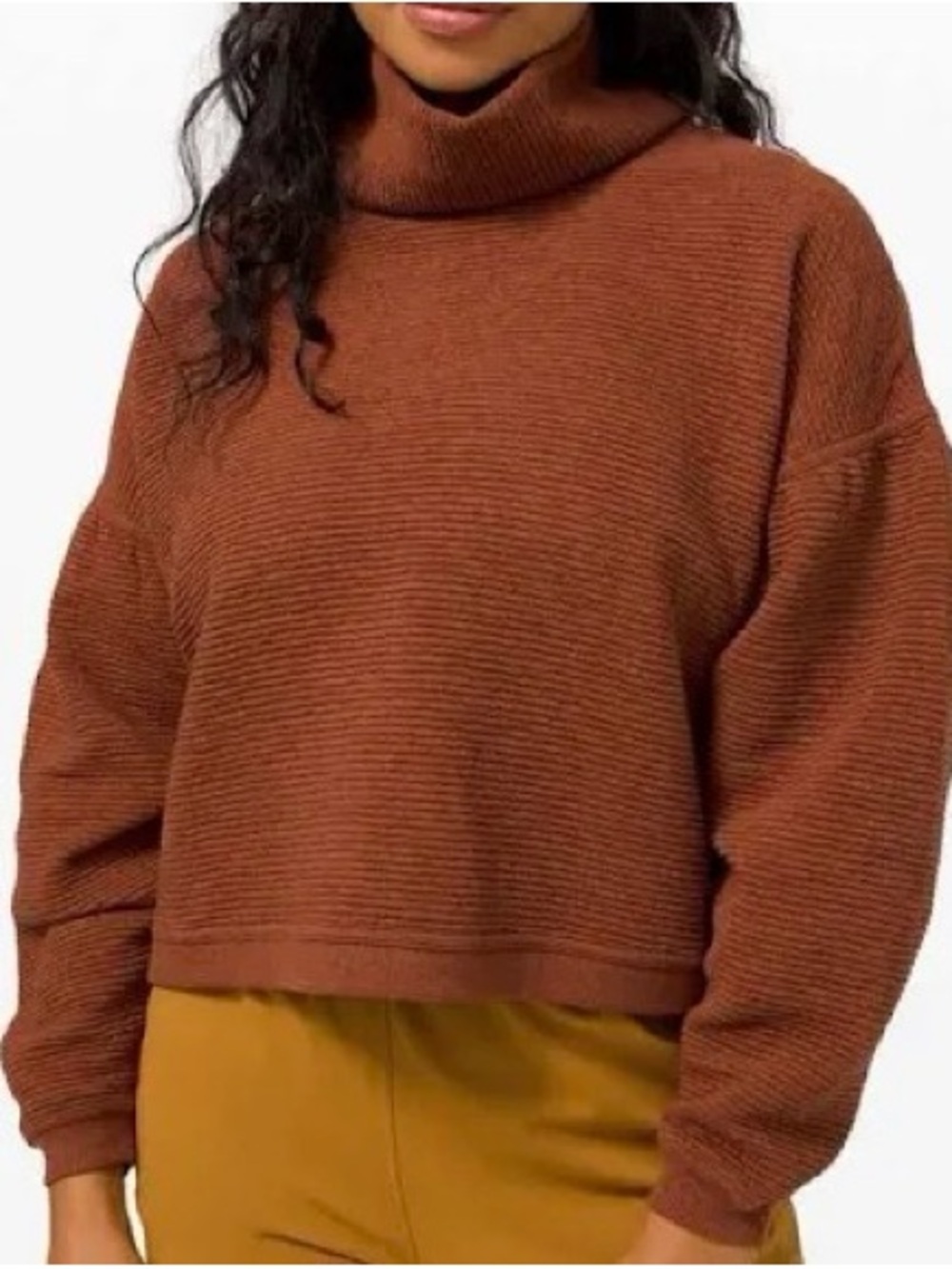 lululemon athletica Ribbed Turtleneck Sweater - brown/orange